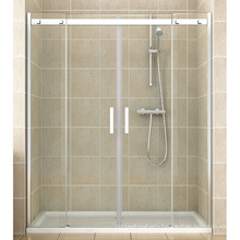 Alcove Installation Large Stainless Steel Wheel Shower Door